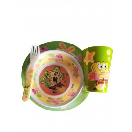 SET PAPPA TARTARUGHE NINJA PIATTO PIANO PIATTO FONFO E BICCHIERE BAMBINO