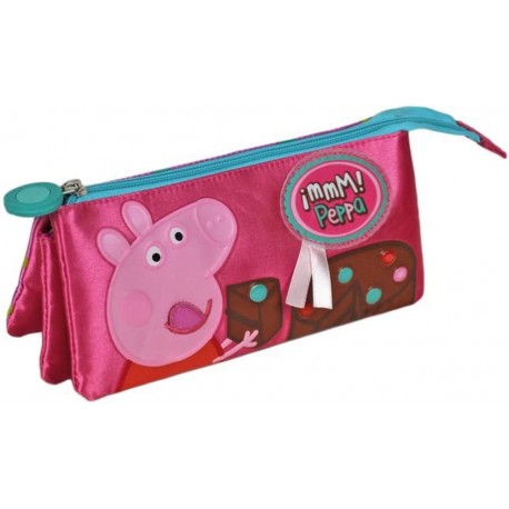 ASTUCCIO BUSTINA PORTACOLORI 3 SCOMPARTI PEPPA PIG SCUOLA