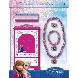 Portagioie in Legno Frozen Disney con Accessori Bracciale, collana, anello e elastici.