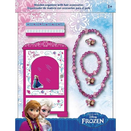 Portagioie in Legno Frozen Disney con Accessori Bracciale, collana, anello e elastici.