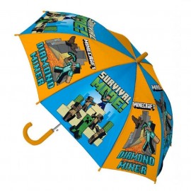 Ombrello pioggia  grande lungo antivento automatico colorato  MINECRAFT  8 raggi