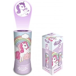 Lampada cilindrica da Tavolo Disney Unicorno con proiettore led 20cm Luce Notturna Idea Regalo Bambina