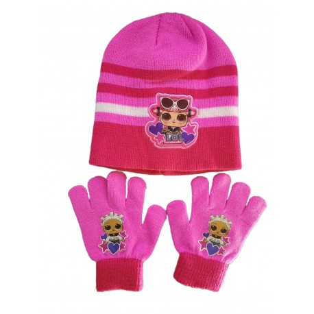 SET 2PZ DISNEY CAPPELLO CAPPELLINO GUANTI MINNIE & UNICORNO BIMBA BAMBINA TG 52