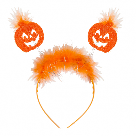 CERCHIETTO APPLICAZIONI DA ZUCCA ACCESSORI CARNEVALE HALLOWEEN