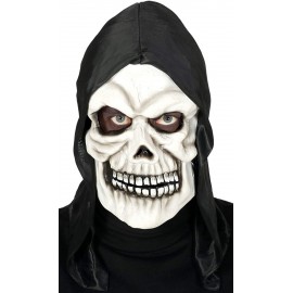 Maschera Teschio in Pvc con Cappuccio Nero Halloween Carnevale