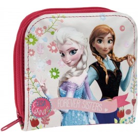 Disney Frozen Portafoglio con chiusura con bottone a clip e portamonete con cerniera