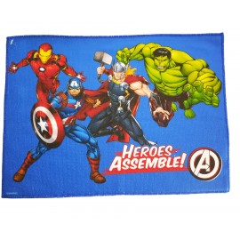 Tovaglietta pranzo cotone Marvel Avengers asciugamano bambini per asilo e scuola 40x33 cm