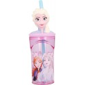 Bicchiere con cannuccia Frozen Disney in 3D 360ml idea regalo Bambina