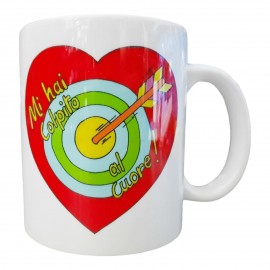 Tazza San Valentino  con frase “Mi Hai Colpito al Cuore!” Idea Regalo