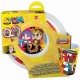 SET PAPPA 3 PEZZI LYON GAMER PIATTO FONDO PIANO BICCHIERE PER MICROONDE CONFEZIONE REGALO