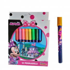 Pennarelli Disney Minnie scatola con 12 Colori assortiti Bambina
