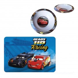 SET 2 PEZZI PAPPA CARS DISNEY TOVAGLIETTA + PIATTO SCODELLA PRANZO BIMBINO