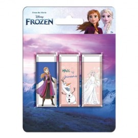 Gomma Gommine Disney Frozen Anna Elsa blister da 3pz Scuola Gadget Compleanno Bambina