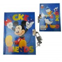 Diario segreto  Mickey Disney con lucchetto per bambina/ragazza Topolino Paperino 10x15cm