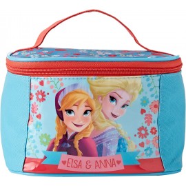 Beauty Case di Frozen con Elsa e Anna Disney - Porta Trucchi per Viaggio e Scuola per Bambina 25x18x11cm