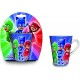 PJ Masks Tazza Tazzone Colazione  in Ceramica con Pack Sagomato 370 ml Super pigiamini