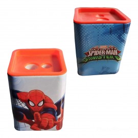 Temperamatite latta Marvel quadrato doppio foro  Spiderman Gadget Compleanno Regalini festa Compleanno Scuola