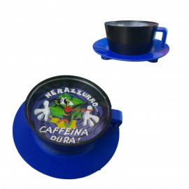 OROLOGIO SVEGLIA ULTRAS NERO AZZURRO CM 10 A FORMA DI TAZZINA DI CAFFE'