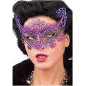 MASCHERA VIOLA IN PLASTICA C/GLITTER CARNEVALE