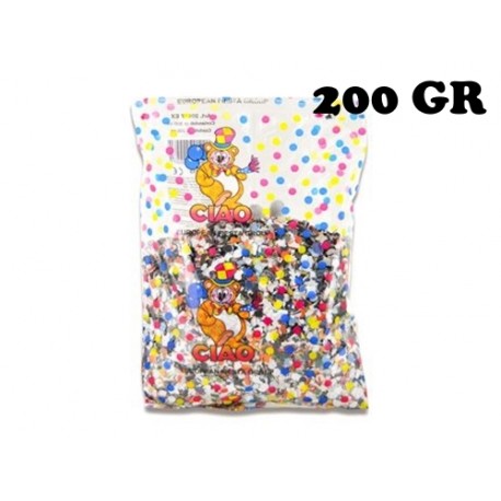 CORIANDOLI COLORATI MULTICOLORI 200 GRAMMI CARNEVALE FESTE PARTY MATRIMONIO FESTA BAMBINI