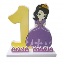 Sagoma PRINCIPESSA SOFIA Disney  Personalizzata in polistirolo per compleanno Bambina- Nome e Numero