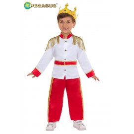 COSTUME VESTITO  PRINCIPE EREDITARIO ABITO TRAVESTIMENTO CARNEVALE BAMBINA