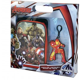 Set Regalo Avengers  Iron Men  Borsa Tracolla Passeggio+ Portachiavi confezione regalo Bambino