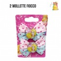 ACCESSORI CAPELLI PRINCIPESSE DISNEY 2 PINZA CON FIOCCO SU BACKERCARD