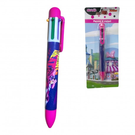 Penna in blister Minnie a sei colori con laccio Disney Bambina Regalini festa Scuola