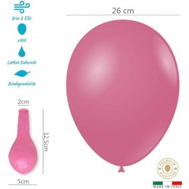 Palloncini rosa pastello G90 10"-26cm. 100Pz Alta qualità di Lattice, certificati Made in Italy