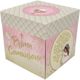 Scatola Regalo a Sorpresa: Box Surprise per Comunione Rosa, Dimensioni 20x20cm"