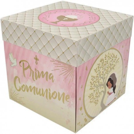 Scatola Regalo a Sorpresa: Box Surprise per Comunione Rosa, Dimensioni 20x20cm"