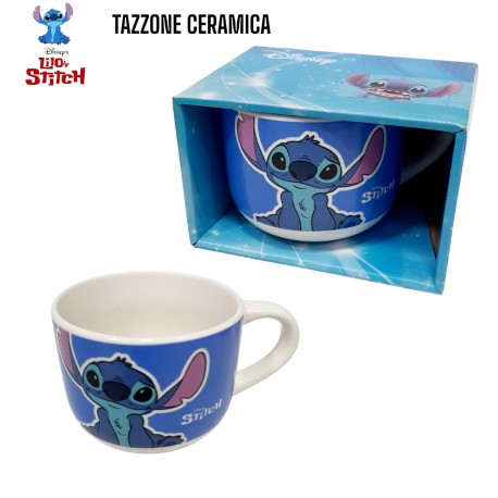  TAZZA LARGA JUMBO LILO & STITCH TAZZONE COLAZIONE IN CERAMICA CONFEZIONE REGALO