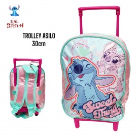 ZAINO ASILO CON TROLLEY FROZEN GLITTER RUOTE MANICO ALLUNGABILE