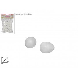 24 Uova cm 4 in Polistirolo  Decorazione fai-da-te uovo bianco decoupage