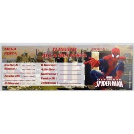 INVITI FESTA COMPLEANNO BIGLIETTI MARVEL UOMO RAGNO -SPIDERMAN 15 pz