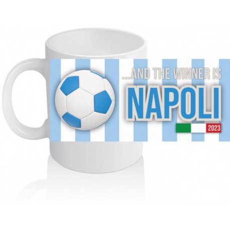 Tazza Ceramica con Frase ( Napoli Campione ) Mug Colazione Confezione Regalo