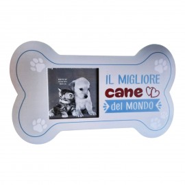 Cornice Portafoto da tavolo  Il miglior Cane del mondo telaio in legno bianco