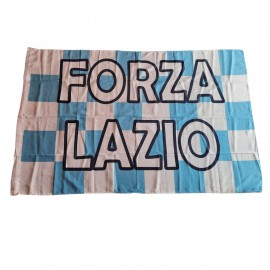 Bandiera della Lazio Calcio Scacchi Bianca Azzurra 150x100cm Forza Lazio Stadio