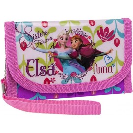 DISNEY FROZEN ELSA E ANNA PORTAFOGLIO PORTAMONETE WALLET CON LACCIO DA POLSO