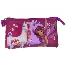 BUSTINA ASTUCCIO MIA END ME  PORTACOLORI 3 SCOMPARTI SCUOLA DISNEY CM. 22x12x10