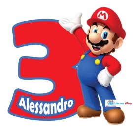 Sagoma SUPER MARIO BROS Personalizzata in polistirolo per compleanno - Nome e Numero