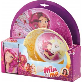 SET PAPPA 3 PEZZI MIA END ME PIATTO FONDO PIANO BICCHIERE  CONFEZIONE REGALO