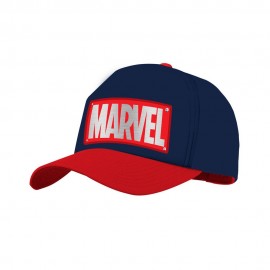 Cappellino con Visiera Rigida Logo Marvel - Stile Rapper - 58 cm