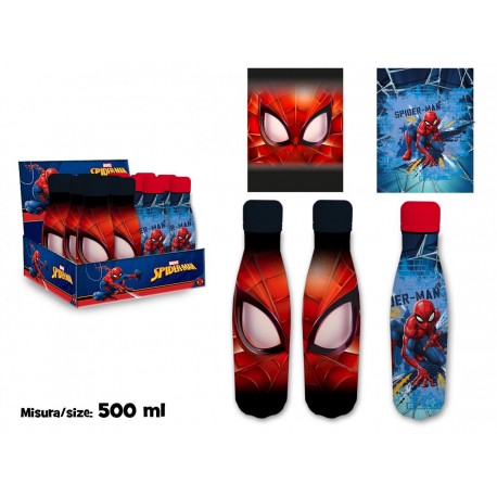 BORRACCIA IN ALLUMINIO AVENGERS MARVEL CON BECCUCCIO E COPERCHIO 500 ML