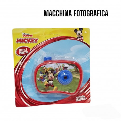 Gadget Compleanno Gioco Macchina Fotografica con Luce in Blister Mickey Disney regalini fine festa Bambino