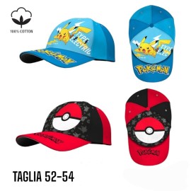 Cappello con visiera per bambini Pokemon Pikachu cappello da baseball regolabile 52-54
