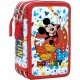 ASTUCCIO SCUOLA UNICORNO DISNEY 3 ZIP/CERNIERE PORTA COLORI CARIOCA CM. 20X13X6