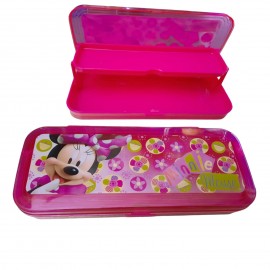 Astuccio Portapenne Organizzato Scuola Disney Minnie 2 Scomparti Portacolori Grande  23x11