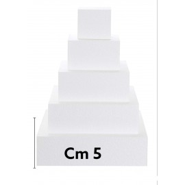 Base Polistirolo per Torta Quadrata Cake Design altezza 5 CM varie misure Basi